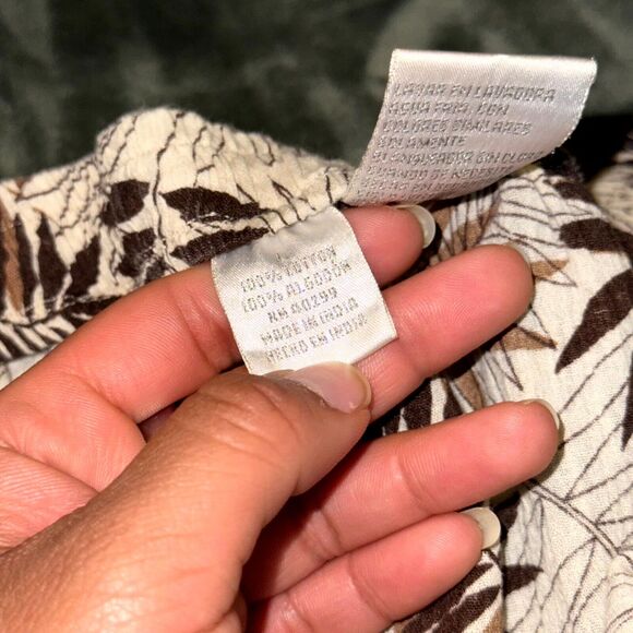 Erika Palazzo Pants Women's Large Multicolor Floral Cotton Wide Leg Ruffle Hem - Picture 6 of 6